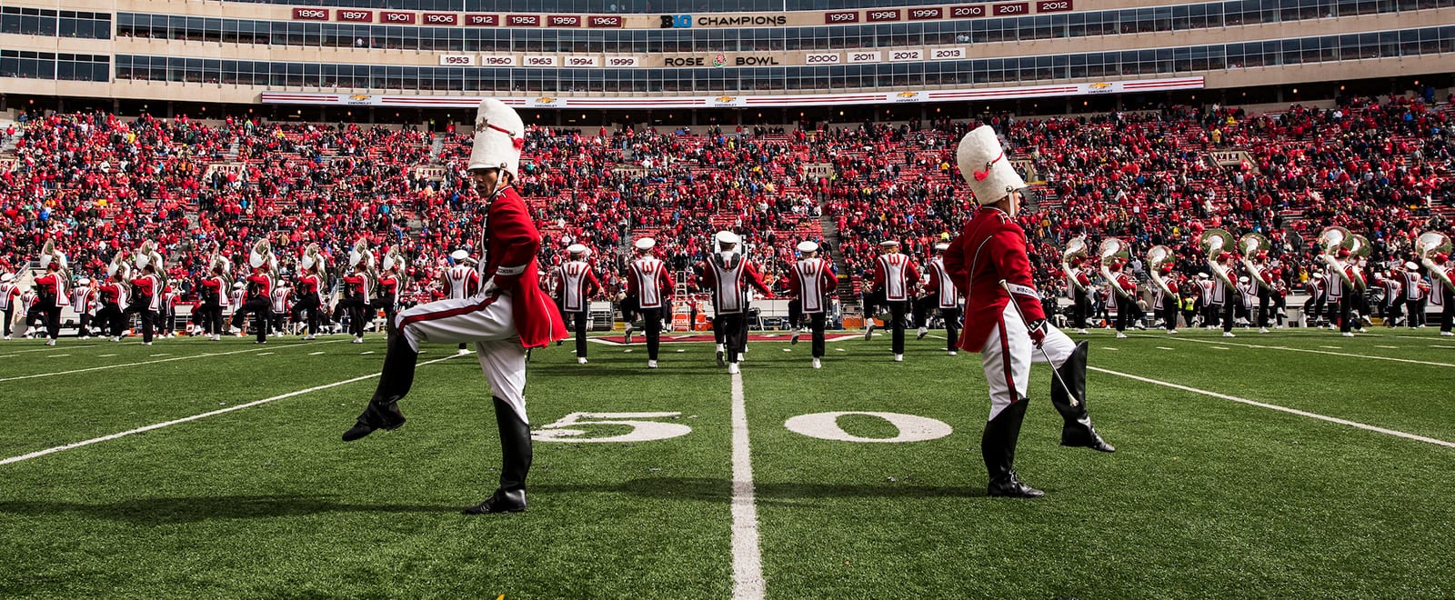 UW Marching Band performs at Camp Randall Stadium